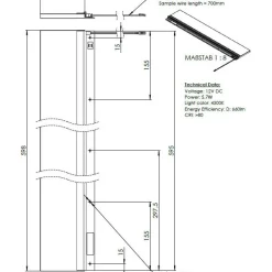 Peilikaappivalaisin Hiipakka Caino 60cm akryyli