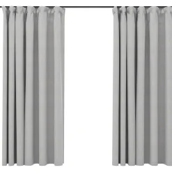 Pellavamaiset pimennysverhot koukuilla 2kpl harmaa 140x175cm