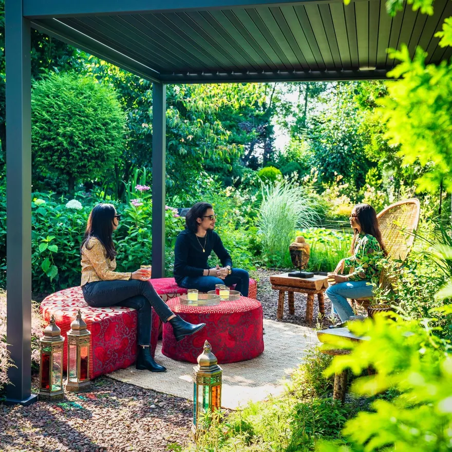 Pergola Home4you Mirador-111, 300x400cm, tummanharmaa