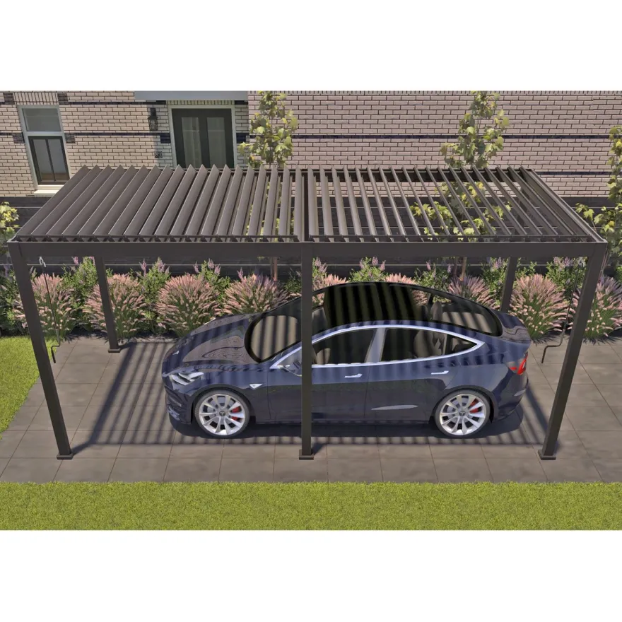 Pergola Home4you Mirador-111, 300x400cm, tummanharmaa