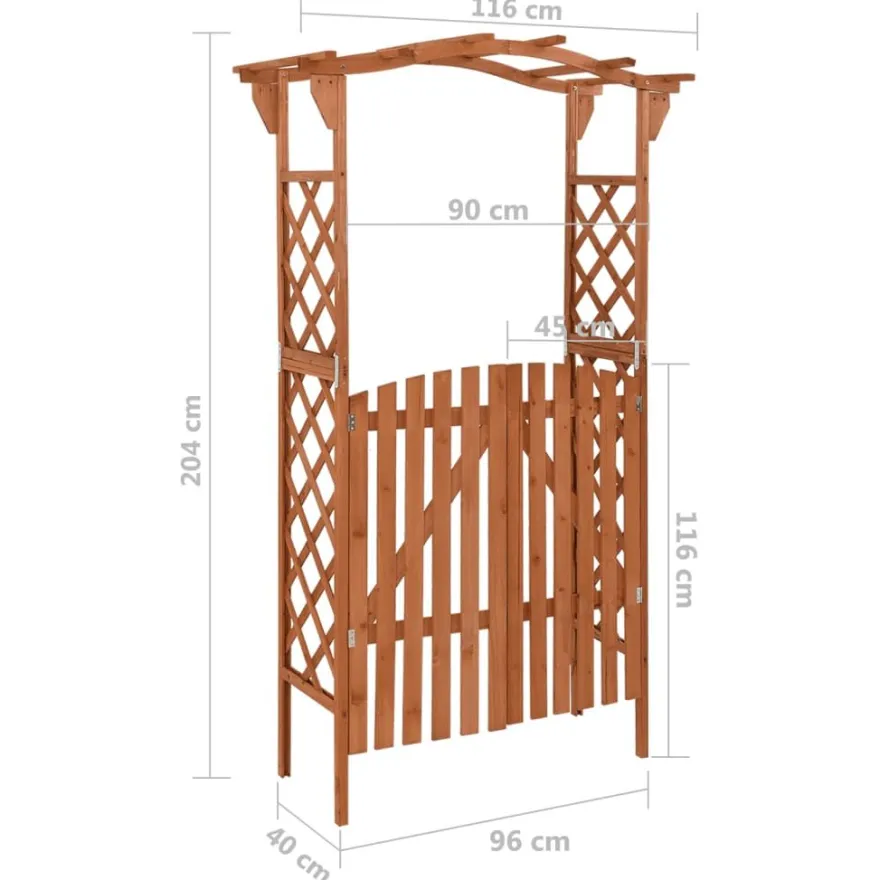 Pergola portilla, 116x40x204cm, kuusi, eri värejä