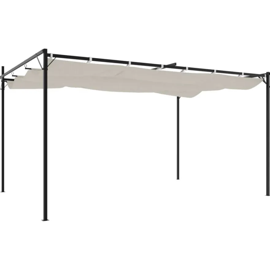 Pergola sisäänvedettävä katto kerma 395x292x230 cm