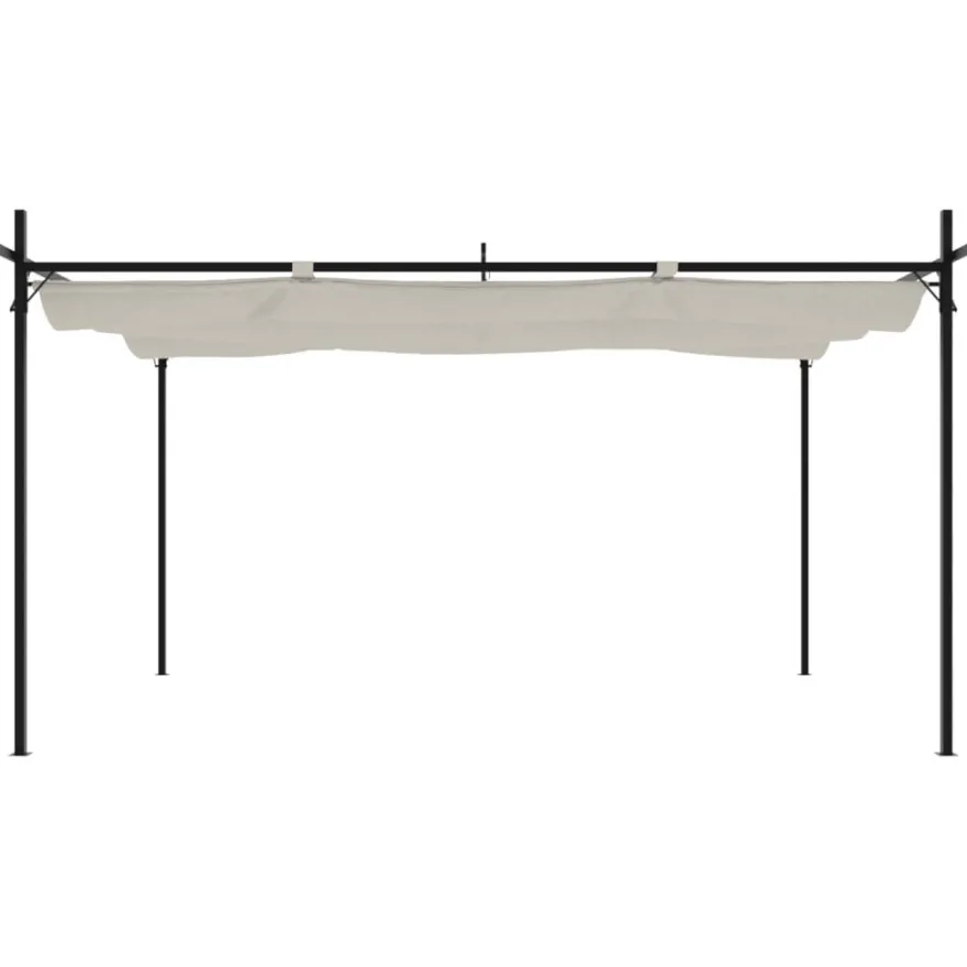Pergola sisäänvedettävä katto kerma 395x292x230 cm
