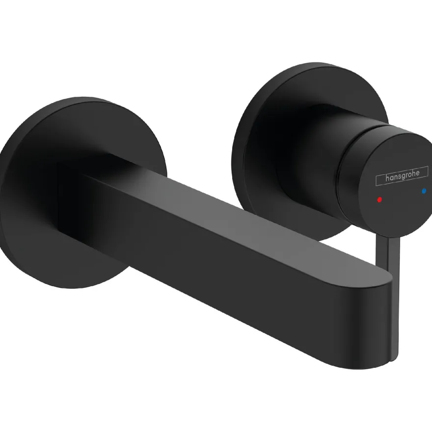 Pesuallashana Hansgrohe Finoris piiloasennus seinään juoksuputki 16,8 cm, mattamusta