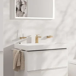 Pesuallashana Hansgrohe Tecturis E 80 CoolStart Ecosmart+, ilman pohjaventtiiliä, harjattu pronssi
