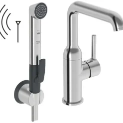 Pesuallashana Oras Optima Style 2615FH Smart Bidetta -käsisuihkulla, 3V, Bluetooth, korkea, harjattu teräs