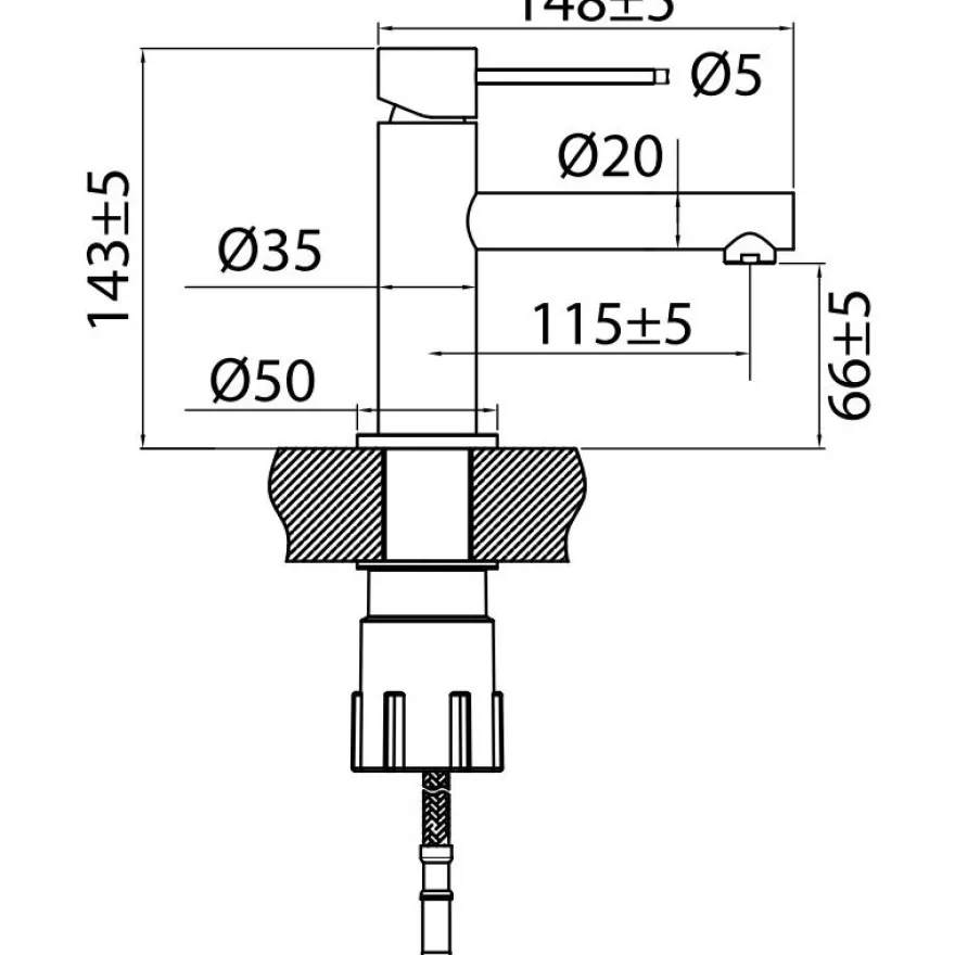 Pesuallashana Scandtap Steel Vertex Amber, kupari