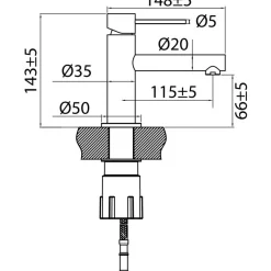 Pesuallashana Scandtap Steel Vertex, teräs