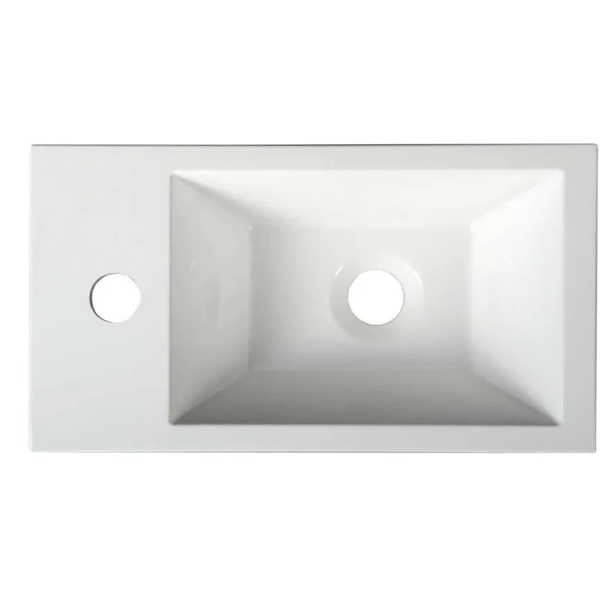 Pesuallas Interia Amarok, vasenkätinen, komposiittikivi, 400 X 220 x 110 mm, valkoinen