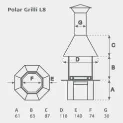 Pihagrilli Polar L8 ilman huuvaa