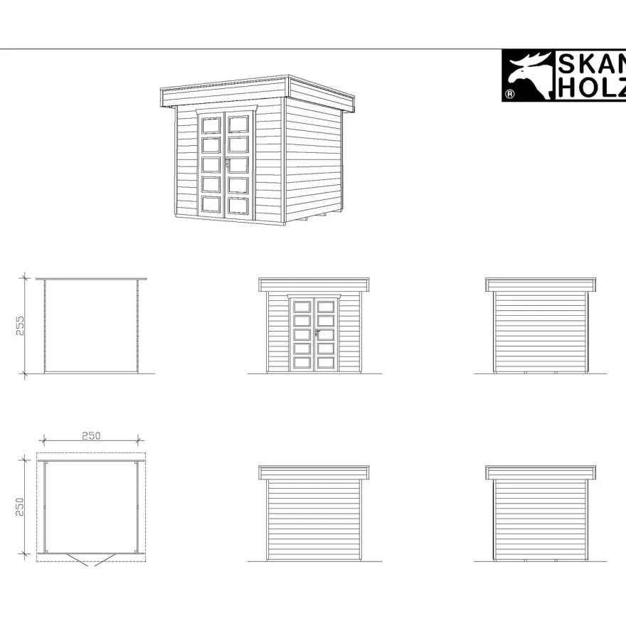 Pihavaja Skan Holz Venlo 1, 6.3m², eri värejä