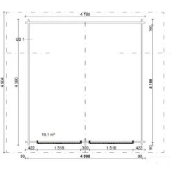Pihavarasto/lato LP Garden R-L, 16m², rakomallinen