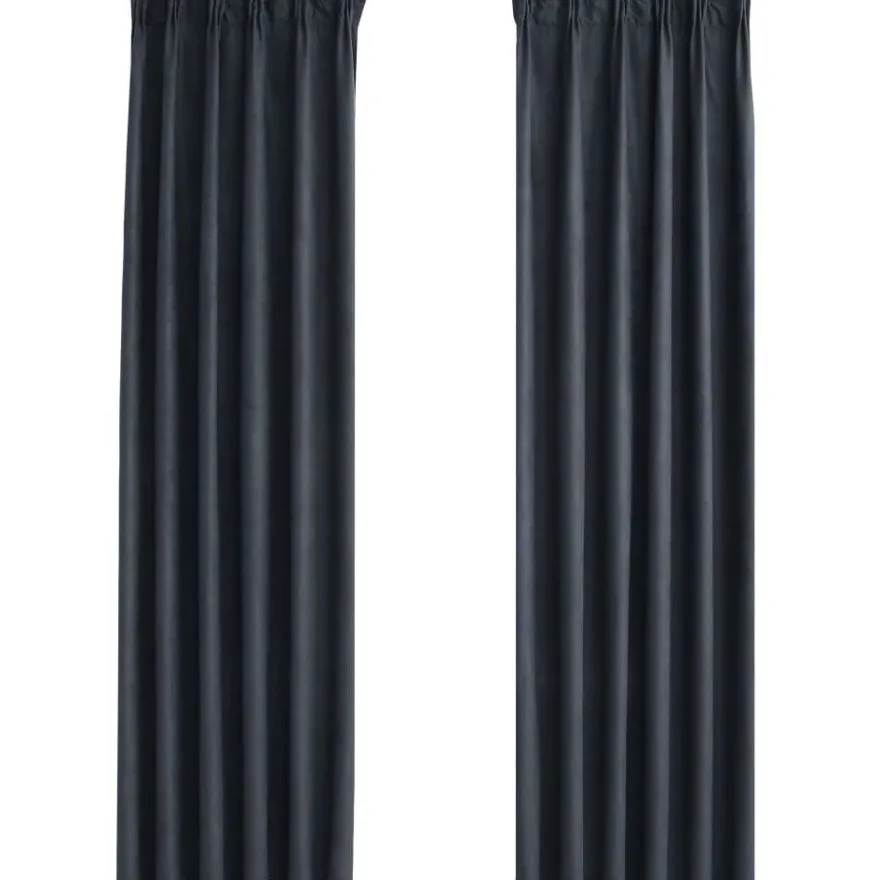 Pimennysverhot koukuilla 2 kpl antrasiitti 140x225 cm