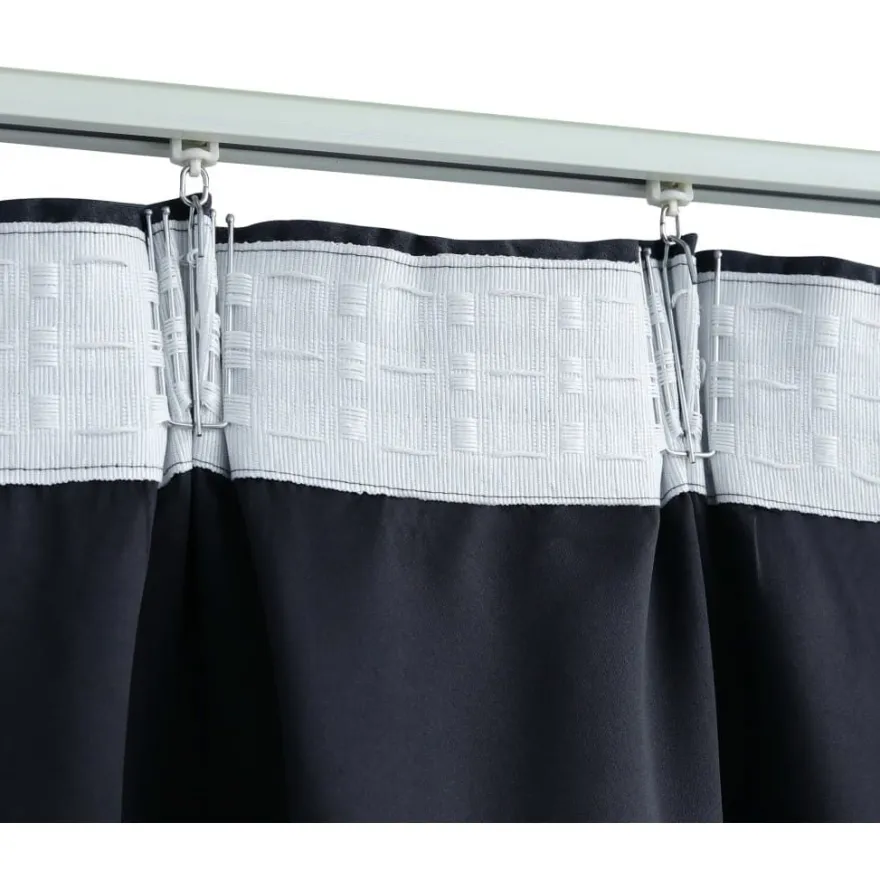 Pimennysverhot koukuilla 2 kpl antrasiitti 140x225 cm