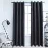 Pimennysverhot metallirenkailla 2 kpl antrasiitti 140x175 cm
