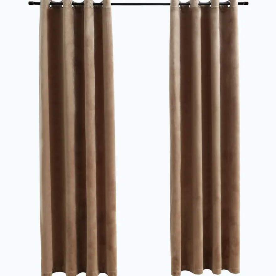 Pimennysverhot renkailla 2 kpl sametti beige 140x175 cm