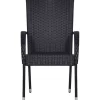 Pinottavat ulkotuolit, 6 kpl, polyrottinki musta