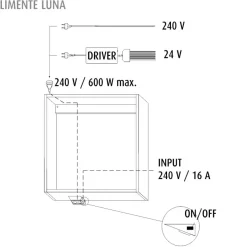 Pistorasia Limente Luna-2 + kytkin 240V IP20, 58x150x164mm, mattamusta