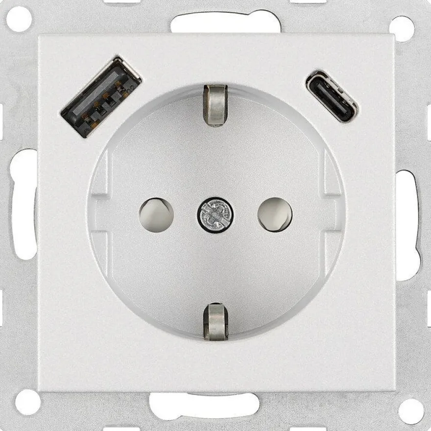 Pistorasia 1-osainen Tamcontrol Visio S 1x USB-C ja 1x USB-A - eri värejä