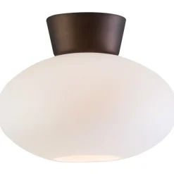 Plafondi Belid Bullo, Ø27 cm, oksidi/lasi