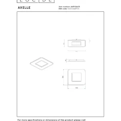 Plafondi Lucide Axelle, 39.4x39.4cm, IP20, 24W, valkoinen
