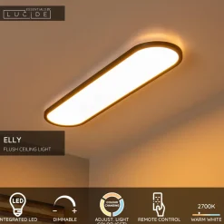 Plafondi Lucide Elly, 20x80cm, IP20, 36W,