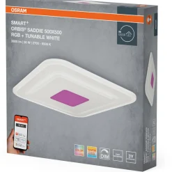 Plafondi Osram Smart+ Wifi Orbis Saddie 500x500mm RGB + TW valkoinen