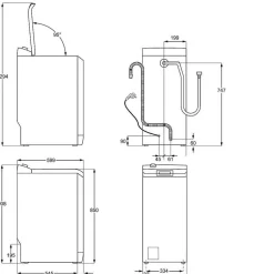 Päältä täytettävä pyykinpesukone Electrolux EW6T272P5P, 39.7cm, 7kg, 1200rpm, valkoinen