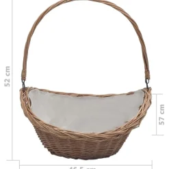 Polttopuukori kahvalla, 57x46,5x52cm, Brown Willow