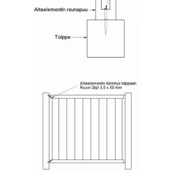 Porttielementti Lehtoharju A31R 900x800 mm suora pystylauta + vinoristikko ruskea