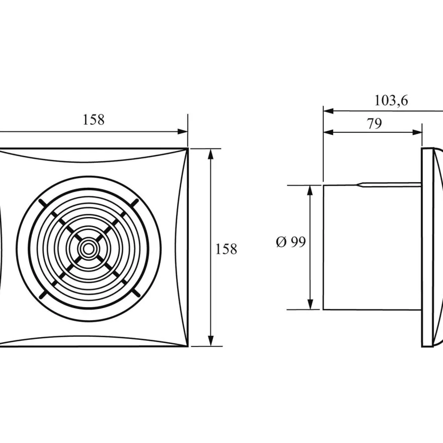 Puhallin Thermex Silent 100 CHZ Visual
