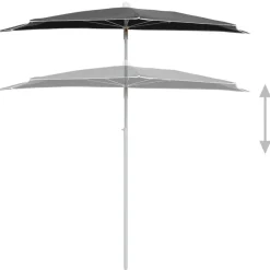 Puoliaurinkovarjo tangolla 180x90 cm antrasiitti