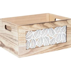 Puulaatikko Home4You KASEKE 36x26x18 cm, luonnonväri, beige