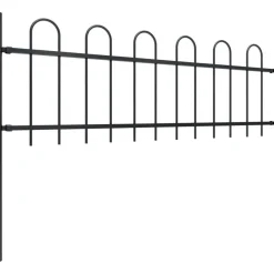 Puutarha-aita, kaarikärjillä, 8.5x0.6m, teräs, musta