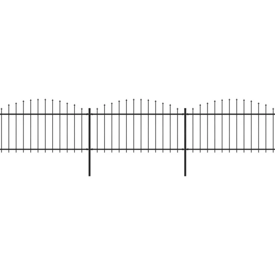 Puutarha-aita, keihäskärjillä, teräs, (1.25-1.5)x5.1m, musta