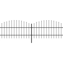 Puutarha-aita, keihäskärjillä, teräs, (0.75-1)x3.4m, musta