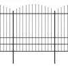 Puutarha-aita, keihäskärjillä, teräs, (1.75-2)x13.6m, musta
