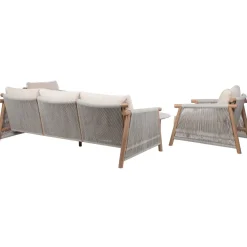 Puutarhakalustesetti Home4You DIANA sohva, 2 nojatuolia ja 2 pöytää, beige