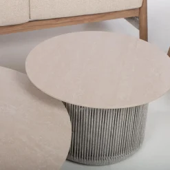 Puutarhakalustesetti Home4You DIANA sohva, 2 nojatuolia ja 2 pöytää, beige