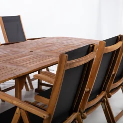 Puutarhakalustesetti Home4You FABIOLA pöytä ja 8 tuolia, ruskea