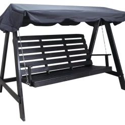 Puutarhakeinu katoksella Baltic Garden Pelle 165cm musta