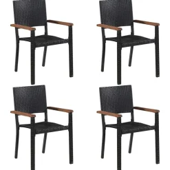 Puutarhan ruokailuryhmä, musta, eri kokoa (05733)