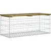 Puutarhapenkki kivikorilla 103x44x42 cm kyllästetty mänty