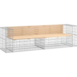 Puutarhapenkki kivikorilla 244x71x65,5 cm, mänty