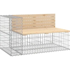 Puutarhapenkki kivikorilla 244x71x65,5 cm, mänty