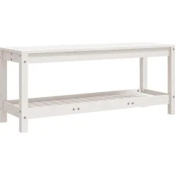 Puutarhapenkki valkoinen 108x35x45 cm, mänty