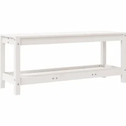Puutarhapenkki valkoinen 108x35x45 cm, mänty