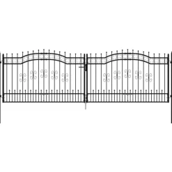 Puutarhaportti keihäskärjilä, 103-406x120-225cm, musta, eri kokoja