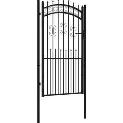 Puutarhaportti keihäskärjilä, 103-406x120-225cm, musta, eri kokoja