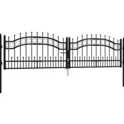 Puutarhaportti keihäskärjilä, 103-406x120-225cm, musta, eri kokoja